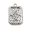 Brass Micro Pave Cubic Zirconia Pendants, Cadmium Free & Nickel Free & Lead Free, Playing Card Charms, Rhombus, 17x11x2mm, Hole: 1.4mm