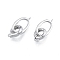 Brass Fold Over Clasps, Cadmium Free & Nickel Free & Lead Free, Oval, Real Platinum Plated, Clasp: 14.5x11.5x3.1mm, Hole: 1.5mm, Oval: 21.5x12.5x33.5m, Hole: 1.6mm