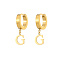 Stainless Steel Hoop Earrings, Initial Letter G Drop Earrings, Golden, 21.2x9.6mm