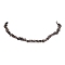 Natural Ice Obsidian Chip Beaded Necklace, Golden, 15.94~15.98 inch(40.5~40.6cm)