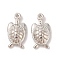 CCB Plastic Pendants, Tortoise, Platinum, 24x13x5mm, Hole: 1.4mm