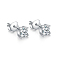 Fashionable Sterling Silver Clear Cubic Zirconia Stud Earrings, Silver