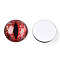 Glass Cabochons, Half Round with Evil Eye, Vertical Pupil, FireBrick, 20x6.5mm
