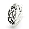 Adjustable Alloy Cuff Finger Rings, Woven Mesh, Size 6, Antique Silver, 16mm