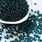 Glass Seed Beads, Transparent Colours, Peanut, Dark Cyan, 4~4.5x2~2.5x2~2.5mm, Hole: 0.8~0.9mm, about 10000pcs/pound