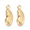 304 Stainless Steel Feather Pendants, Ion Plating(IP), Real 18K Gold Plated, 20x7x2mm, Hole: 1.5x2mm