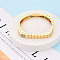 Brass Micro Pave Clear Cubic Zirconia Bracelets, Hinged Bracelets for Women, Square, Real 18K Gold Plated, 1/4 inch(0.8cm), Inner Diameter: 2-1/4 inch(5.8cm)