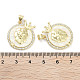 Латунные микропаве прозрачные подвески с фианитом KK-L213-010G-09-3