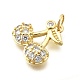 Латунные микро проложить кубического циркония подвески KK-F896-03B-G-2