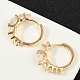 Серьги-кольца из латуни с прозрачным фианитом EJEW-Q016-14G-4