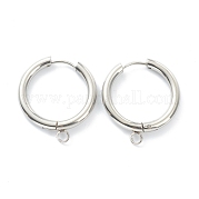 Фурнитура для сережек-колец Huggie Hoop из нержавеющей стали 201 STAS-P283-01K-P