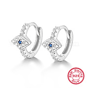 Серебряные серьги s925 «дьявольский глаз» с голубыми циркониями NJ3923-2
