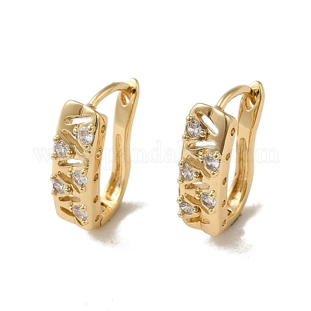 Серьги-кольца из латуни с микропаве из кубического циркония EJEW-L271-10KCG-03-1