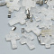 Natural Quartz Crystal Pendants, Rock Crystal Pendants, with Stainless Steel Snap On Bails, Cross, 29~30x18~19x5~6mm, Hole: 6x4mm