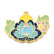 Rack Plating Alloy Enamel Big Pendants, Cadmium Free & Nickel Free & Lead Free, Flower Charms, Golden, Yellow, 41x54x2mm, Hole: 2.5mm