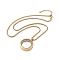 PVD Vacuum Plating 304 Stainless Steel Ring Pendant Necklaces, 201 Stainless Steel Box Chain Necklaces, Golden, 17.91 inch(45.5cm)