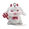 Christmas Theme Flocky Resin Pendants, With Platinum Iron Loop, Rabbit, 28x30.5x17mm, Hole: 2mm
