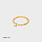 Stainless Steel Bamboo Joint Ring, Non-fading Fashion Ring, Real 18K Gold Plated, US Size 8(18.1mm)