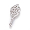 Sport Theme, Brass Micro Pave Cubic Zirconia Links, Long-Lasting Plated, Tennis Racket, Clear, Real Platinum Plated, 24x9x2mm, Hole: 1mm