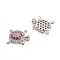 Brass Micro Pave Cubic Zirconia Pendants, Sea Turtle, Colorful, Platinum, 23x18.5x6.5mm, Hole: 2.5mm