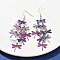 430 Stainless Steel Dragonfly Dangle Earrings, with Iron Earring Hooks, Platinum, Medium Orchid, 75mm