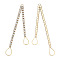 Brass Pave Crystal Rhinestone Chain with Teardrop Big Pendants, Cadmium Free & Nickel Free & Lead Free, Real 18K Gold Plated, 85x6x3mm, Hole: 2.5mm