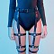 Adjustable Alloy & PU Leather Waist Leg Chains for Women, Platinum, Black, 140~400mm