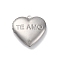 304 Stainless Steel Locket Pendants, Heart with Word, Stainless Steel Color, 29x29x7mm, Hole: 2mm