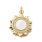 Brass Micro Pave Cubic Zirconia Shell Pendants, with Jump Ring, Cadmium Free & Lead Free, Flower, Real 18K Gold Plated, 20.5x17x3mm, Hole: 3.5mm