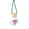 Empty Glass Perfume Bottle Pendants with Wood Cap, Aromatherapy Fragrance Essential Oil Diffuser Bottle, Car Hanging Decor, Rose Pattern, 3.5x5.2cm