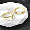 2Pcs 2 Styles Brass Micro Pave Clear Cubic Zirconia Cuff Rings for Women, Cadmium Free & Nickel Free & Lead Free, Real 18K Gold Plated, 2.5mm and 6.5mm, Inner Diameter: 16mm and 16.5mm