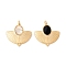 PVD Vacuum Plating 304 Stainless Steel Pendants, with Shell, Fan, Mixed Color, 21x20x4mm, Hole: 2.4mm
