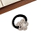 Shiny Rhinestone Elastic Hair Ties, with Plastic Imitation Pearl, Ponytail Holder for Girls Women, Flower, 54mm