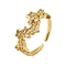 Star Brass Micro Pave Clear Cubic Zirconia Open Cuff Rings for Women, Cadmium Free & Nickel Free & Lead Free, Real 18K Gold Plated, 10mm, Adjustable