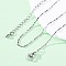 Brass Textured Bar Link Chain Necklaces, with 304 Stainless Steel Lobster Clasps, Lead Free & Cadmium Free, Long-Lasting Plated, Rack Plating, Platinum, 17.72 inch(45cm)