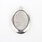 Tibetan Style Alloy Pendant Cabochon Settings, Cadmium Free & Lead Free, Oval, Antique Silver, Tray: 30x40mm, 55x38x3mm, Hole: 3mm, about 100pcs/kg