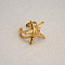 Fashionable Adjustable Brass Cuff Rings, Starfish, Golden, 16~19mm