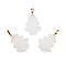 Natural Quartz Crystal Pendants, Rock Crystal Christmas Tree Charms with Rack Plating Brass Snap on Bails, Golden, 27x20x5mm, Hole: 8x5mm