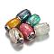 304 Stainless Steel Enamel Magnetic Clasps with Glue-in Ends, with Shell, Barrel, Mixed Color, 16x13~14mm, Hole: 6mm