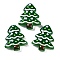 Christmas Theme Handmade Lampwork Beads, Christmas Trees, Dark Green, 25~26.5x18.5~22.5x6.5~7.5mm, Hole: 1.6~1.8mm