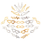 201 Stainless Steel Links Connectors, Mixed Shapes, Golden & Stainless Steel Color, 31.5x10x1mm, Hole: 1mm, 24pcs/box