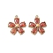 304 Stainless Steel Micro Pave Cubic Zirconia Charms, Flower, Ion Plating(IP), Real 18K Gold Plated, 15.5x13.5x3.5mm, Hole: 1.5mm