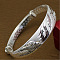 Ethnic Style Phoenix Pattern Brass Bangles for Women, Platinum, Inner Diameter: 2-1/2 inch(6.5cm)