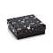 Cardboard Jewelry Boxes, with Black Sponge Mat, for Jewelry Gift Packaging, Square with Star Pattern, Black, 9.3x9.3x3.15cm