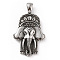 304 Stainless Steel Pendants, Elephant Charms, Antique Silver, 50x29x7mm, Hole: 7x4.5mm