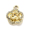 UV Plating Alloy Rhinestone Pendants, Flower Charms, Golden, 17x14.5x4.5mm, Hole: 2mm
