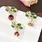 Ladybird Brass Micro Pave Cubic Zirconia Cuff Rings, with Enamel for Women, Cadmium Free & Lead Free, Rack Plating, Real 18K Gold Plated, Mixed Color, 2~25mm, US Size 7~7 1/4(17.3~17.5mm)