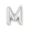 304 Stainless Steel Pendants, Letter Charm, Letter M, 38x28x6.5mm, hole: 2.1mm