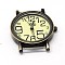 Alloy Watch Compoments, Flat Round, Antique Bronze, 43x35x7mm, Hole: 8x1mm