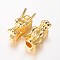 Dragon Head Brass Beads, Golden, 26x9x11mm, Hole: 5mm